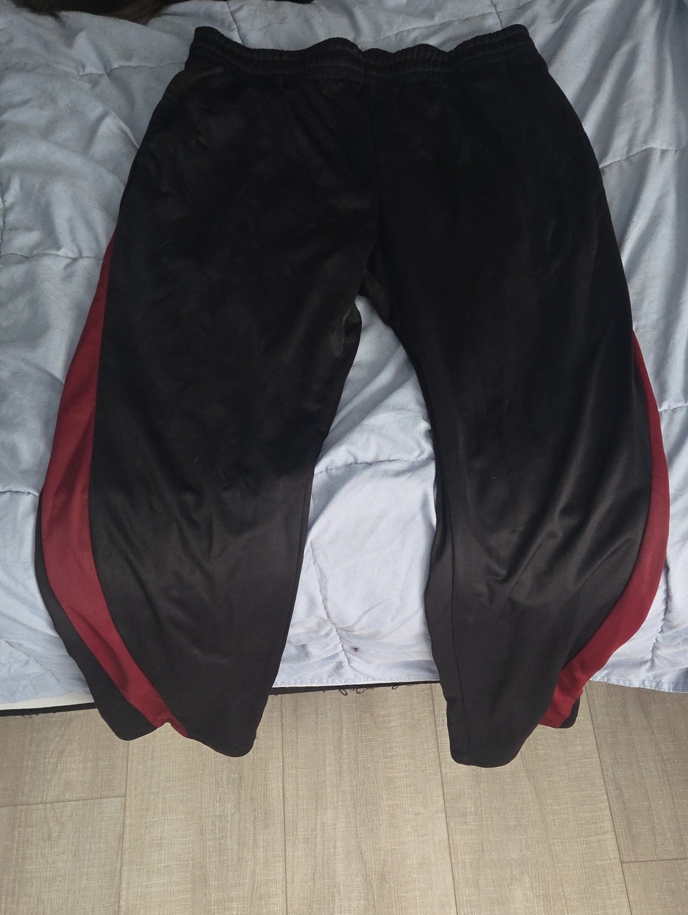 tek gear Black Athletic Pants with Maroon Side Stripes